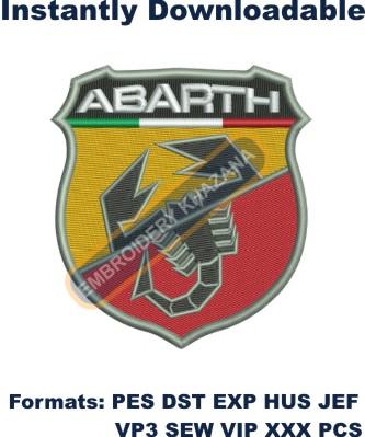 Abarth car logo embroidery design
